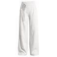 thumbnail image 4 of ANINEO Women's Elegant High Wlex Pleated Wide Leg Pants For Casual Everyday Wear Flat Front Elastic Waist Breathable Easy Comfort Versatile Ladies Solid Color Summer Trousers, 4 of 4
