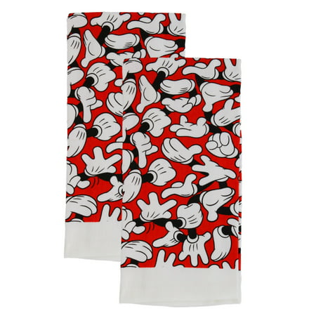 - Disney 100% Cotton Kitchen Towels, 2pk - Absorbent, Lightweight & Adorable, 16” x 26”- Mickey (Best Disney Table Service)