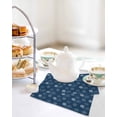 thumbnail image 4 of Navy Blue Daisy Kitchen Dish Towels for Drying Dishes Set of 4, Modern Farmhouse Chrysanthemum Floral Waffle Weave Microfiber Hand Tea Bathroom Towels Quick Dry & Absorbent Towel 12x12, 4 of 7