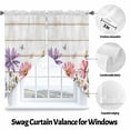 thumbnail image 3 of Pink Purple Daisy Swag Curtain Valance for Windows, Butterfly Watercolor Floral Window Treatments Short Swag Topper for Kitchen Windows Bathroom Bedroom, 36"x63", 3 of 8