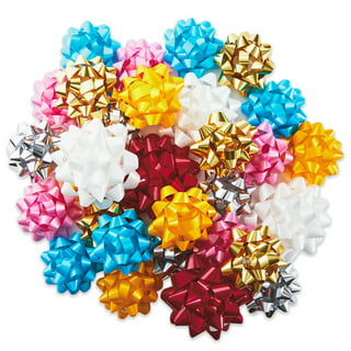 Hallmark 3 Gift Bow Holiday Assortment (75 Bows: Red, Gold, Green, Silver, Blue) for Christmas, Hanukkah, Birthdays, Presents