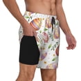 thumbnail image 2 of Naloa colorful easter eggs Print Men Swim Trunks with Compression Liner ,Board Shorts,Men's Swim Shorts with Drawstring and Elastic Waistband-X-Large, 2 of 6