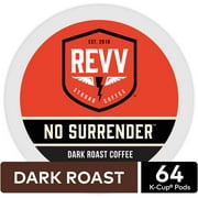 Revv No Surrender Keurig K-Cup Coffee Pods, Dark Roast, 64 Count (4 Packs of 16 K-Cups)