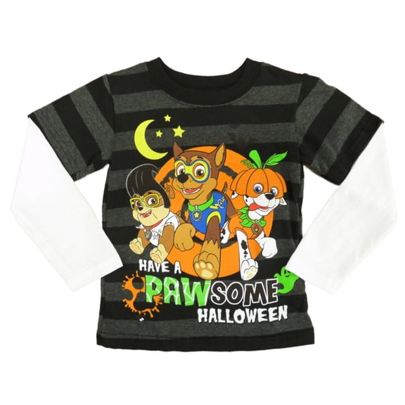 Paw Patrol Infant Toddler Boy Black Glow In The Dark Pawsome Halloween Shirt 12m