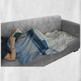 thumbnail image 6 of Travel Soft Flannel Fleece Throw Blanket, Hotel with White Stones Santorini Island Greece Landscape with Sea Art, Cozy Plush for Indoor and Outdoor Use, 50" x 70", Turquoise and White, by Ambesonne, 6 of 6