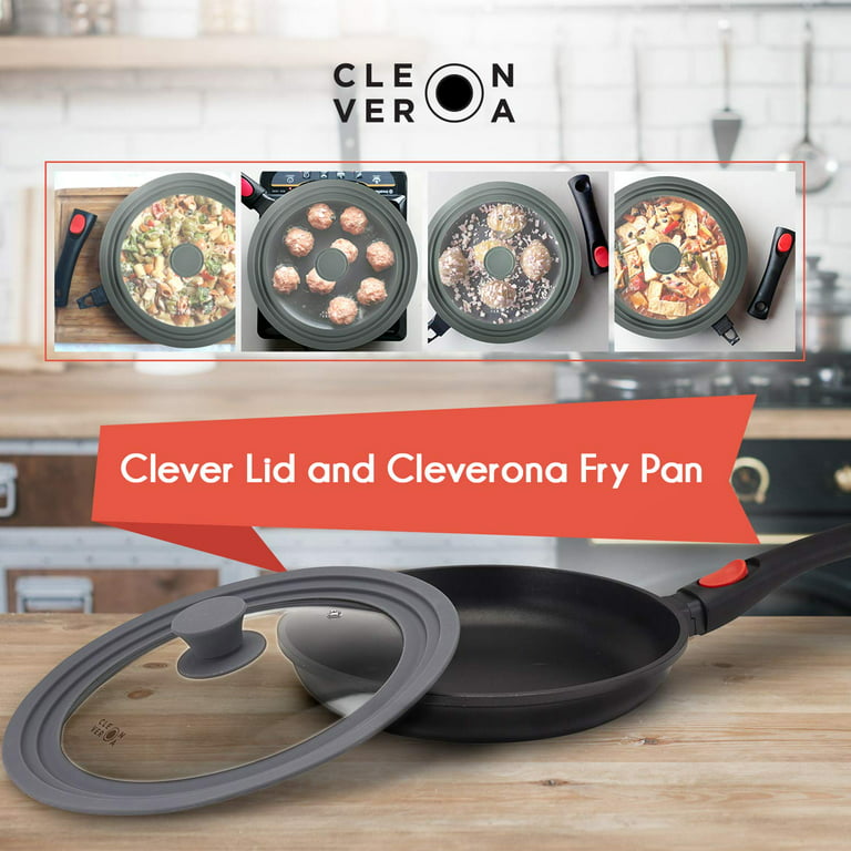 Cleverona Clever Lid - Universal Pan Lid - Large, Dark Grey, Gray