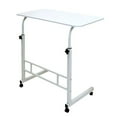 thumbnail image 3 of Adjustable Bedside Table with Wheels Portable Overbed TV Tray Table Movable Hospital Home Couch Side Standing Laptop Computer Desk, 3 of 10