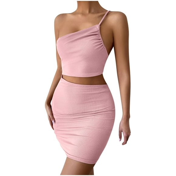 Womens Solid Color Fashion Design Hip Drawstring One-Shoulder Short Dress