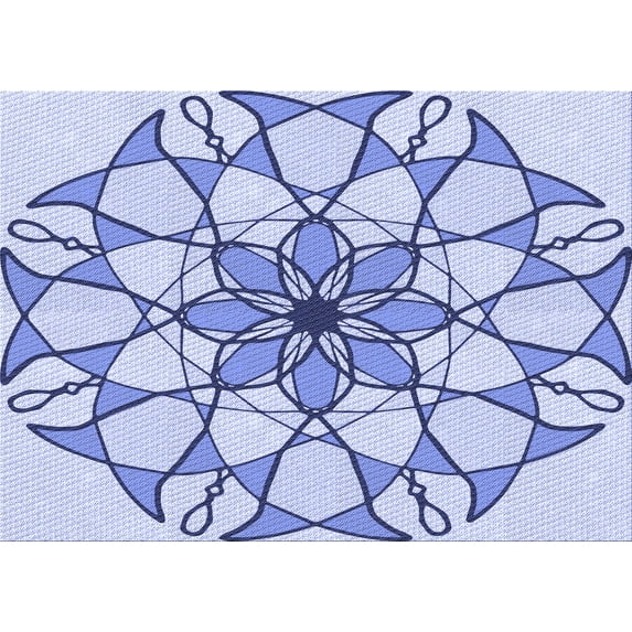 Ahgly Company Indoor Rectangle Patterned Heavenly Blue Area Rugs, 2' x 5'