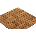 thumbnail image 2 of Solid Teak Wood Interlocking Flooring Tiles (Pack of 10), 12" x 12", Brown, 2 of 6