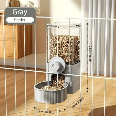 new tepy Hanging Automatic Pet Food Feeder/Water Dispenser Gravity Cat Auto Feeder Waterer Set With Container Bowl For Cage