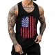 thumbnail image 1 of Hombres Moda Casual Día de la Independencia Impresión Suéter Cuello Redondo Deportes sin Mangas Tanque, 1 of 3