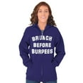 thumbnail image 4 of Brunch Before Burpees Funny Workout Zip Hoodie Sweatshirt Women Brisco Brands L, 4 of 6