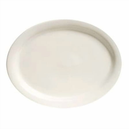 Tuxton TNR-019 Nevada 12-1/2 Eggshell Oval Platter - 12 / CS"