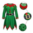 thumbnail image 4 of Gyratedream Girls Christmas Elf Costume Set Santa Helper Velvet Dress with Belt Girls' Xmas Over Knee Thigh Socks Hat Kids Set, 4 of 6