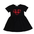 thumbnail image 2 of Vestido de princesa a cuadros negros de verano para niñas pequeñas, de Herrnalise, color liso, 2 of 8