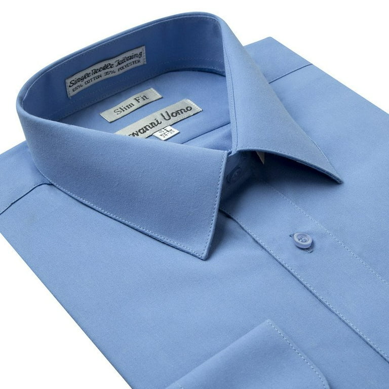 Gentlemens Collection Mens Dress Shirts - Slim Fit Long Sleeve Solid Dress  Shirt - Best Dress Shirts for Men - Walmart.com