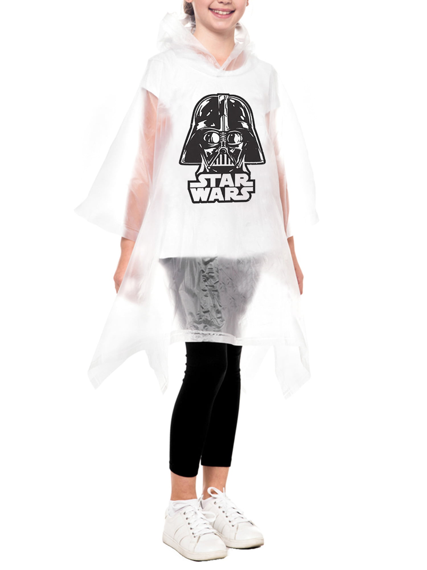 Kids Official Disney Star Wars PVC Waterproof Raincoat Coat Outdoor Mac Vader 