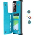 thumbnail image 5 of Galaxy Note 20 Ultra Wallet Case with RFID Blocking Card Holder,Premium PU Leather Double Magnetic Buttons Flip Wrist Lanyard Strap Cover for Samsung Galaxy Note 20 Ultra 5G 6.9",Blue, 5 of 14