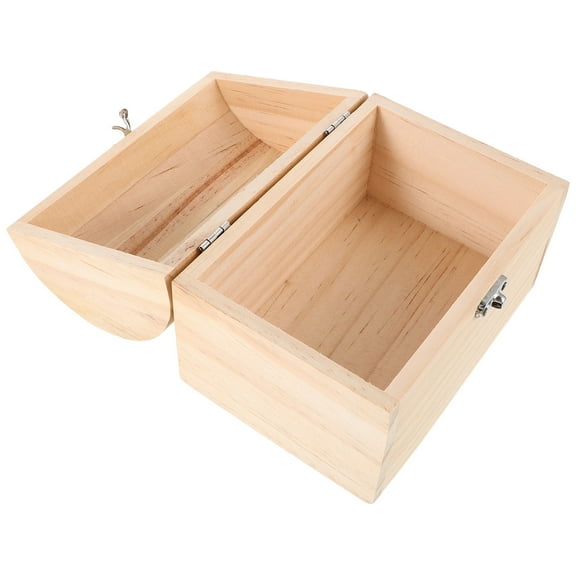 Supvox Vintage Suitcase Prop Treasure Chest Wood Decorative Storage for Miscellaneous Items 1Set