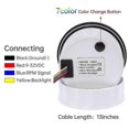 thumbnail image 5 of 85MM Diesel Engine Tachometer 3000/4000/6000/8000 RPM Gauge REV Counter with Digital Hourmeter 7 Color Backlight 12V 24V, 5 of 5