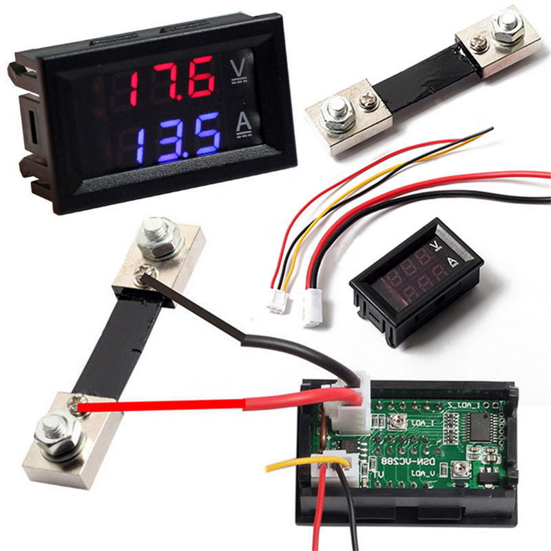 Current Shunt Car 0-100V 100A DC Digital LED Voltmeter Ammeter Amp Volt Meter 