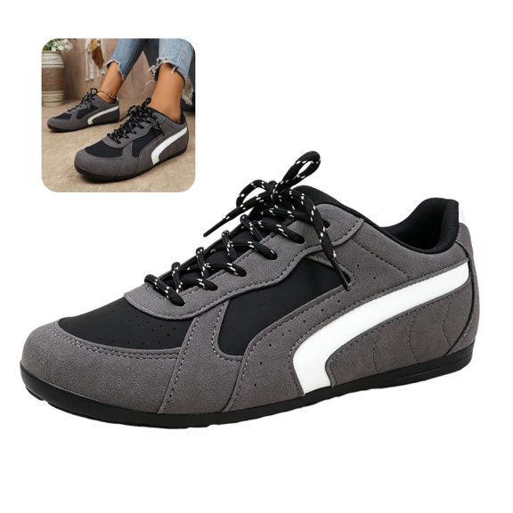 Willtoo Womens Sneakers Retro Lace‑Up Low Top Trainer Shoes Lightweight Fashion Flat Non Slip Athletic Shoes for Daily Outdoor Wear
