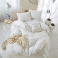 thumbnail image 2 of Botoutin Pom Pom Duvet Cover Set Twin Size, White Solid Color Farmhouse Bedding Set with White Fringe Ball,Breathable Washed Microfiber Cover - 2 Pieces (White, Queen), 2 of 4