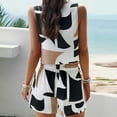 thumbnail image 5 of 2 Piece Sets for Women Fashion Print Sleeveless+Short Pants Sport Pullover Leisure Set, 5 of 6