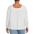 thumbnail image 2 of Terra & Sky Women's Plus Size Square Neck Top, 2 of 6
