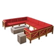 thumbnail image 3 of Noble House Brava 10 Seater U-Shaped Sectional Sofa Set Teak Red/Light Gray, 3 of 8