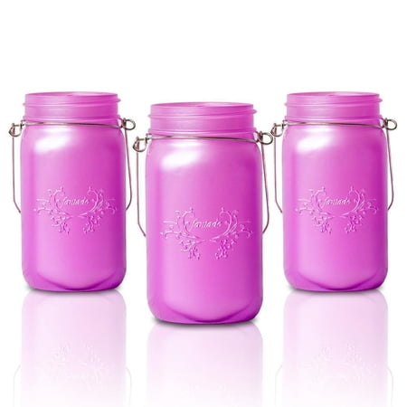 (6-Pack) Fantado Wide Mouth Frosted Lavender Mason Jar w/ Handle, 32oz