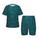 thumbnail image 1 of Balery teal sparkling Conjunto de Pijama Infantil de Manga Corta con Estampado – Ropa de Dormir de Algodón Suave-X-Large, 1 of 6