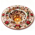 thumbnail image 2 of 3D Christmas Optical Illusion Round Rug, Gingerbread Village Spiral Stair Visual Trap Floor Mat for Living Room, Entryway, Bedroom and Holiday Home Decor, 23.62 Inch, 2 of 9