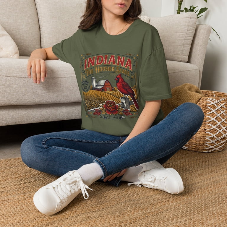 Indiana The Hoosier State T-Shirt — Farm Vintage Travel Tourist Graphic ...