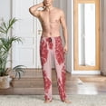 thumbnail image 2 of Logiee Red Meat Print Pajama Pants for Men,Men’s Pajama Bottoms,Mens PJ Pants with Pockets & Button Fly-Small, 2 of 6