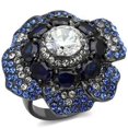 thumbnail image 1 of IP Light Black IP Gun Stainless Steel Ring with AAA Grade CZ, Clear - Size 9, 1 of 1