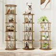 thumbnail image 2 of Flycity Rotating Bookshelf,3 Tier -5 Tier Spinning Bookshelf Tower,360° Display Unique Round Bookcase,Floor Standing Corner Revolving Bookshelf Storage Organizer for Home Study Office Furniture, 2 of 9