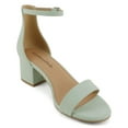 thumbnail image 4 of Cityclassified Shoes Women Low Chunky Block Heel Sandals Open Toe Ankle Strap WEEKEND-S Light Green Mint Nubuck Suede 5.5, 4 of 5