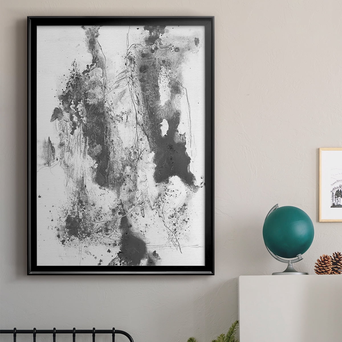 Graphite Abstract III Premium Framed Print, in Gold, Black, or Silver - Ready to Hang