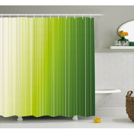 Sage Shower Curtain Ombre Style Composition With Color Shades And Sage Shower Curtain Ombre Style Composition With Color Shades And Vertical Digital Stripes Fabric