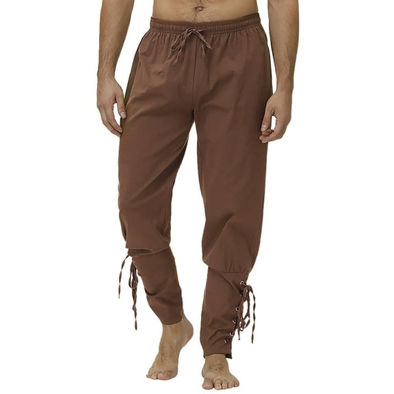 TAIAOJING Mens Lightweight Cargo Pants With Drawstrings Pants Solid Ankle Pants Banded Pants