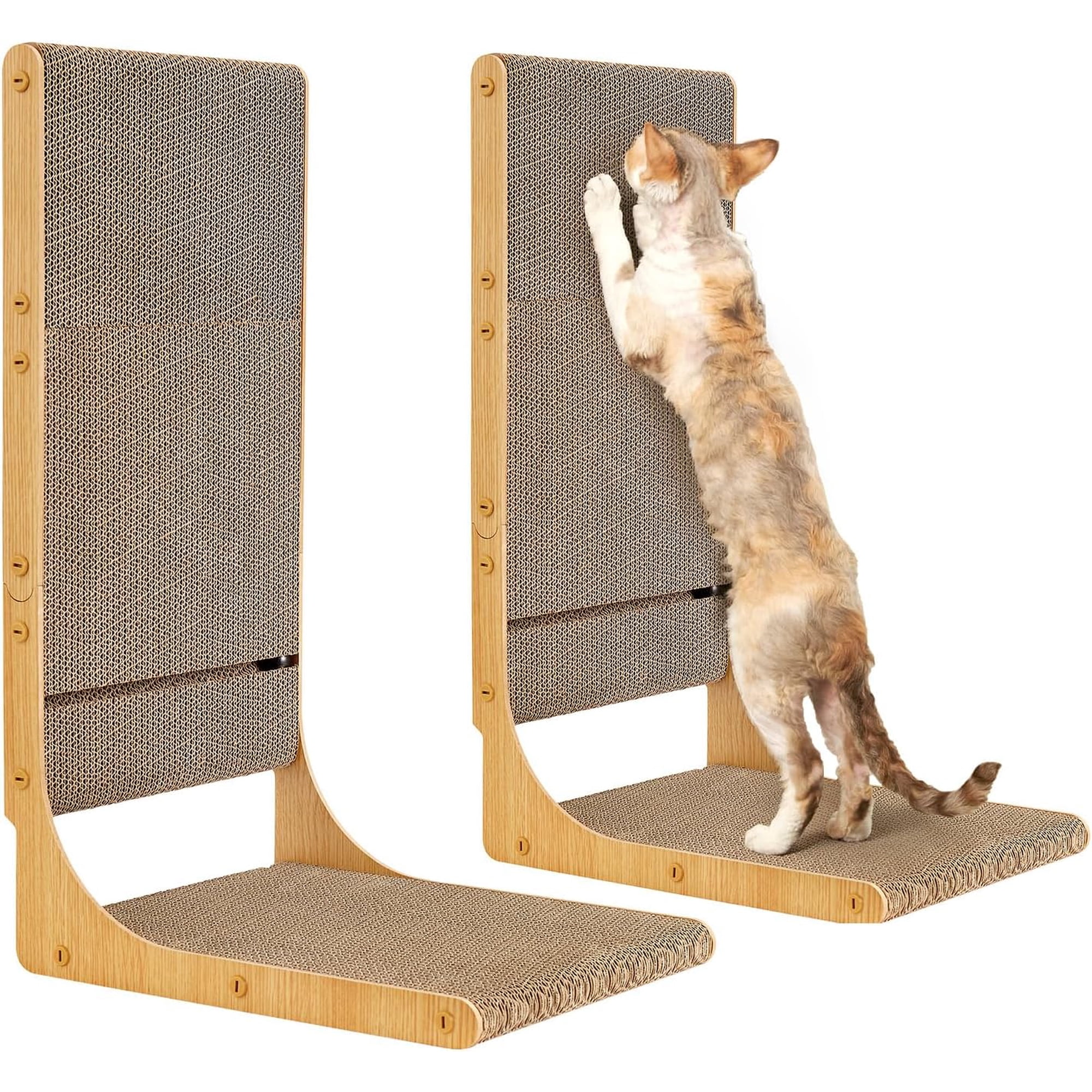 2-Pack Cat Scratcher, 25.6 Vertical Indoor Cardboard Scratch Pad