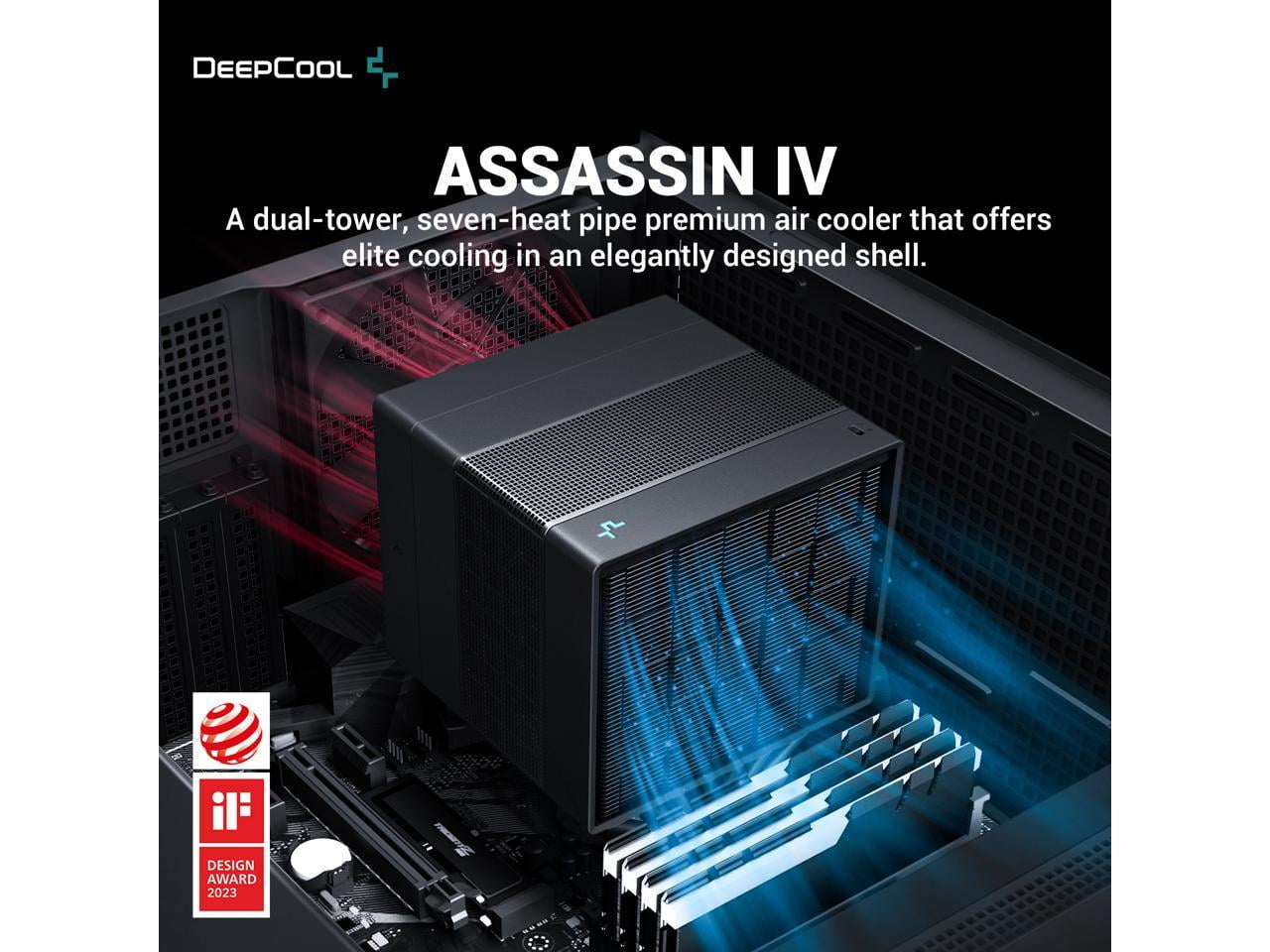 DeepCool ASSASSIN IV Premium CPU Air Cooler, Dual-Tower, 120/140mm FDB Fan  Configuration, 7 Copper Heat Pipes, Quiet/Peformance Mode Switch 