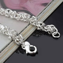 Opvise Women's Fashion 925 Sterling Silver Bracelet Bangle Chain Banquet Jewelry Gift A