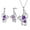 Dark Purple, variant on Beautlace Butterfly Heart Jewelry Set,925 Sterling Silver Red Garnet Birthstone Pendant Necklace/Earrings Set Cute Animals Jewelry Gift for Women