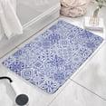 thumbnail image 3 of Blue Ethnic Geometric Pattern Flannel Non Slip Door Rugs,Washable Door Mats Indoor,Decorative Door Mats,Dirt-Resistant and Absorbent Doormat for Entrance,Bedroom,Kitchen,Bathroom,23.5x16in(60x40cm), 3 of 5