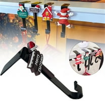 Stocking Holders,Christmas Stocking Holders for Mantle,Weighted Stocking Hangers for Mantel Fireplace,Stocking Hooks for Mantle,Stocking,Wreath,Hat,Gift Hook for Christmas Party Decorations(D)