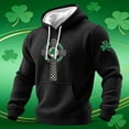 thumbnail image 2 of Mens Classic Irish Knit Hoodie With Pattern Sweatshirt Clothes, 2 of 4