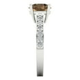 thumbnail image 3 of Solitaire with Accents Engagement Ring for Women - 2.3ct Simulated Champagne Diamond in 14K White Gold Promise Ring, 3 of 6